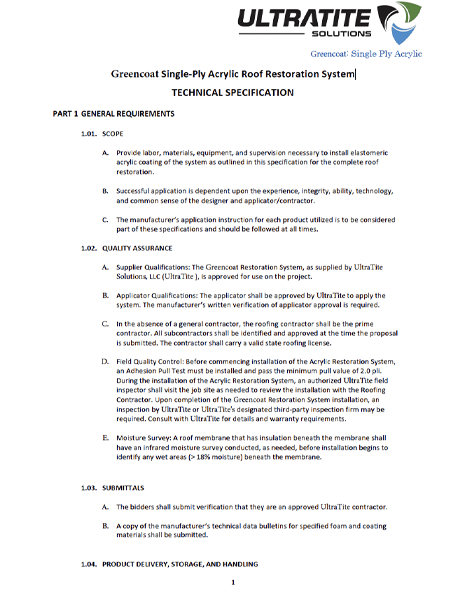 GreenCoat Single Ply